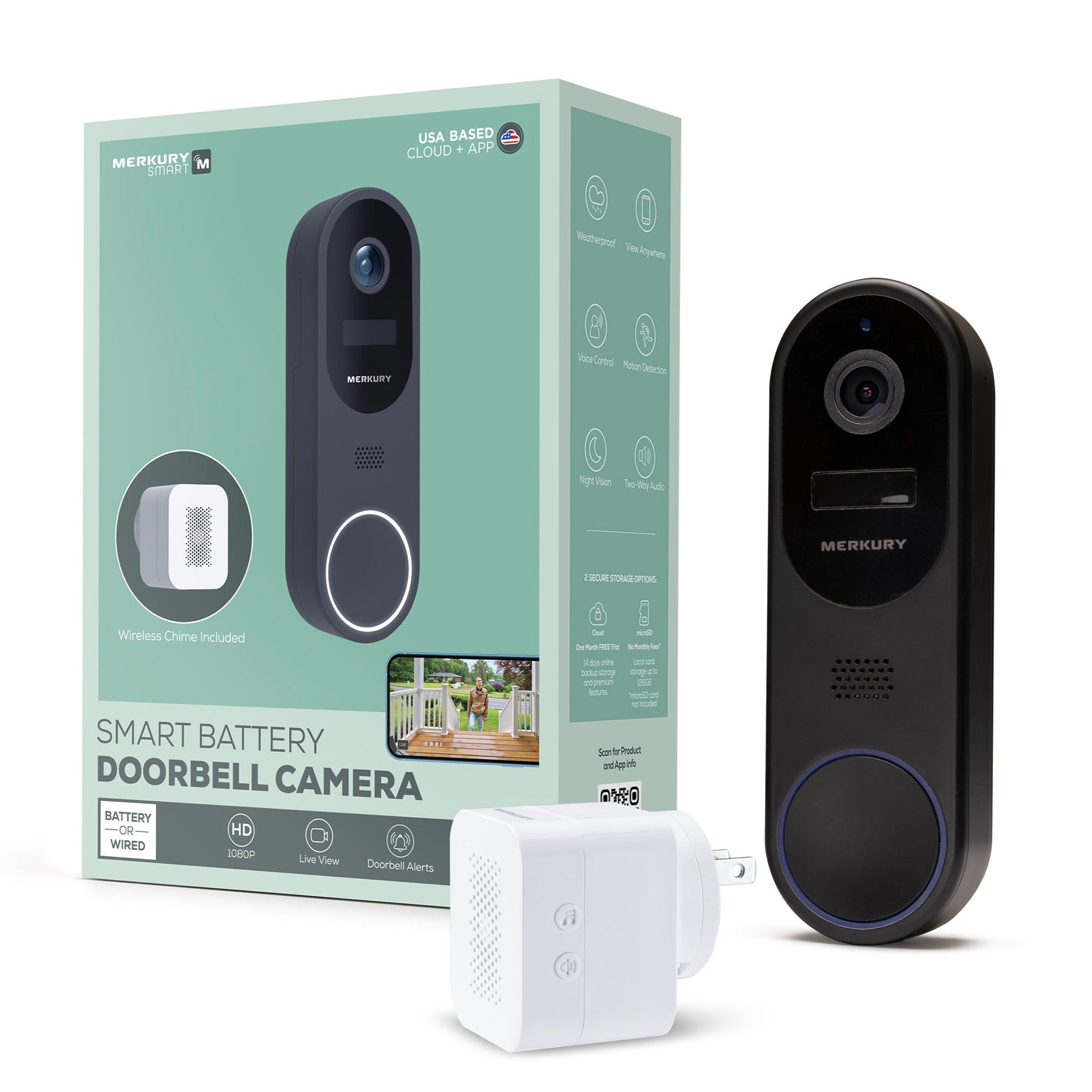 Smart Doorbell Camera, 1080p - Main Image