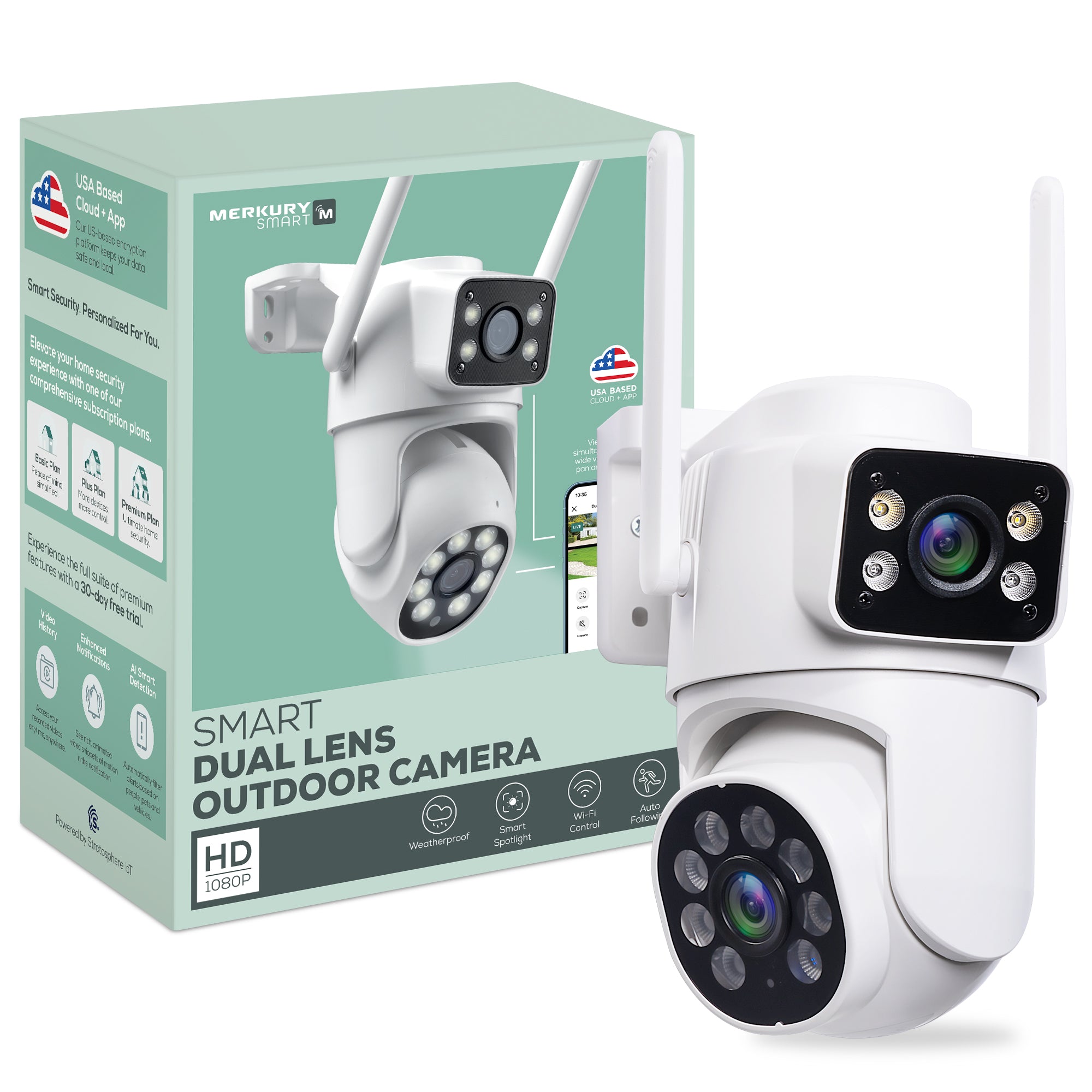 Dual Lens PTZ Cam (Plug-in) – Merkury Smart