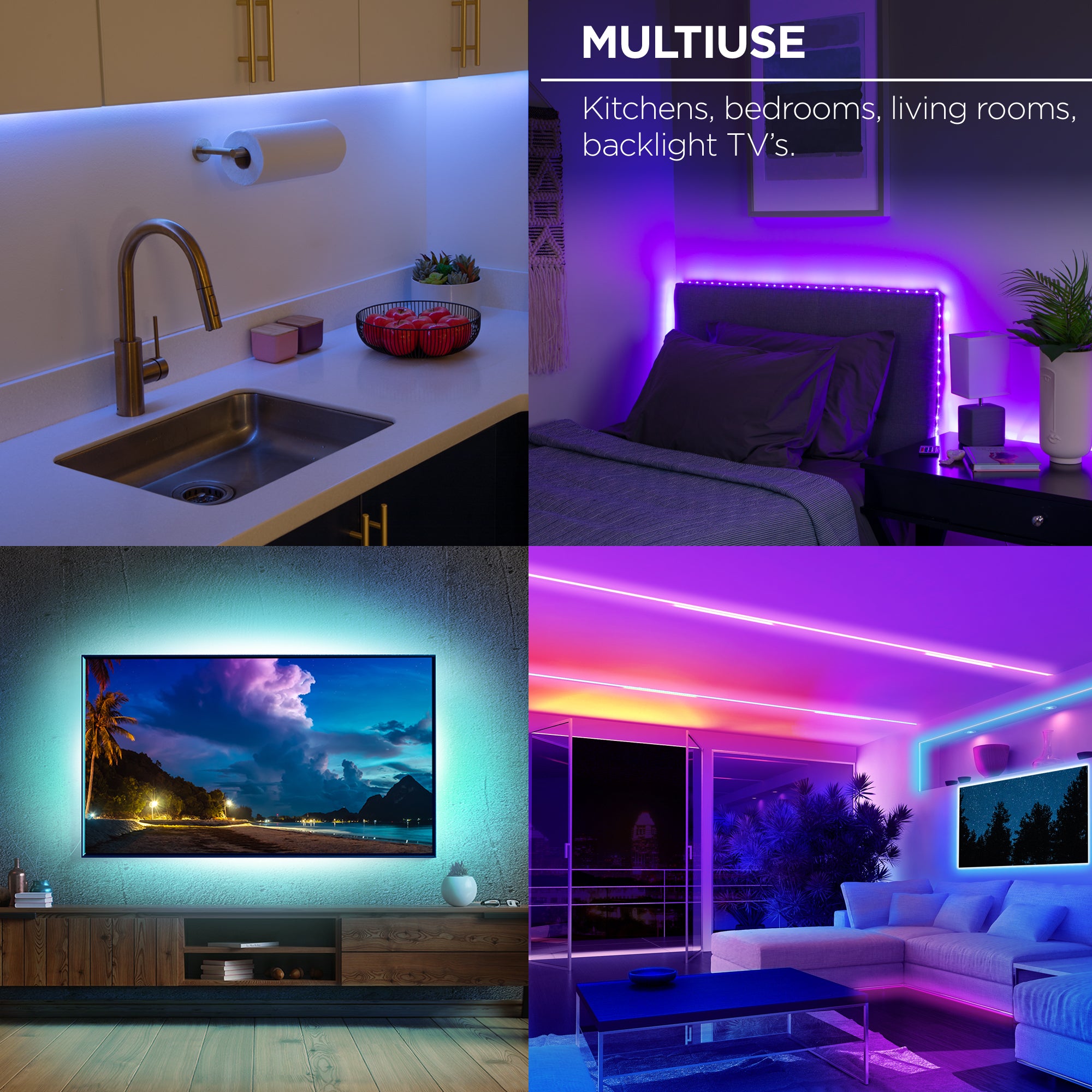 Smart Strip Lights: Customizable Colors, Voice Control | Merkury ...