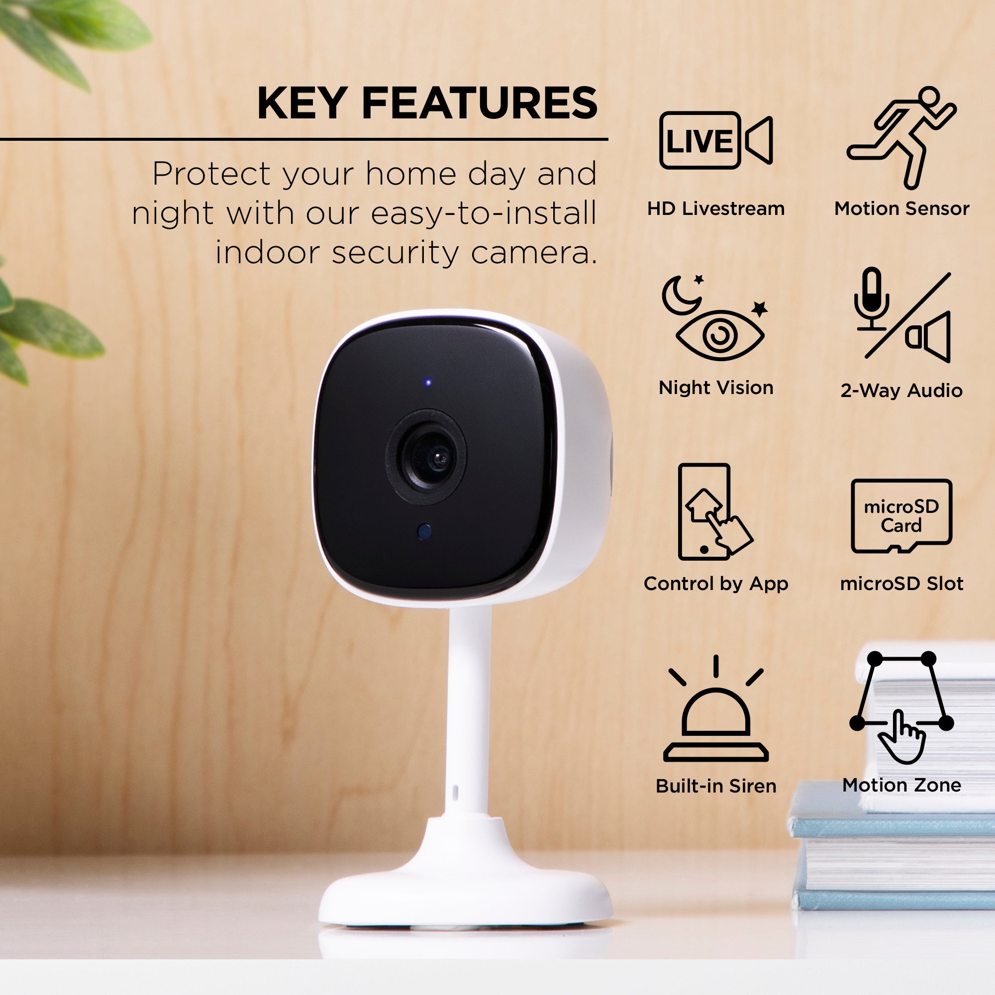 Wireless Security Indoor Camera With Cloud Storage Ambicam Cloud