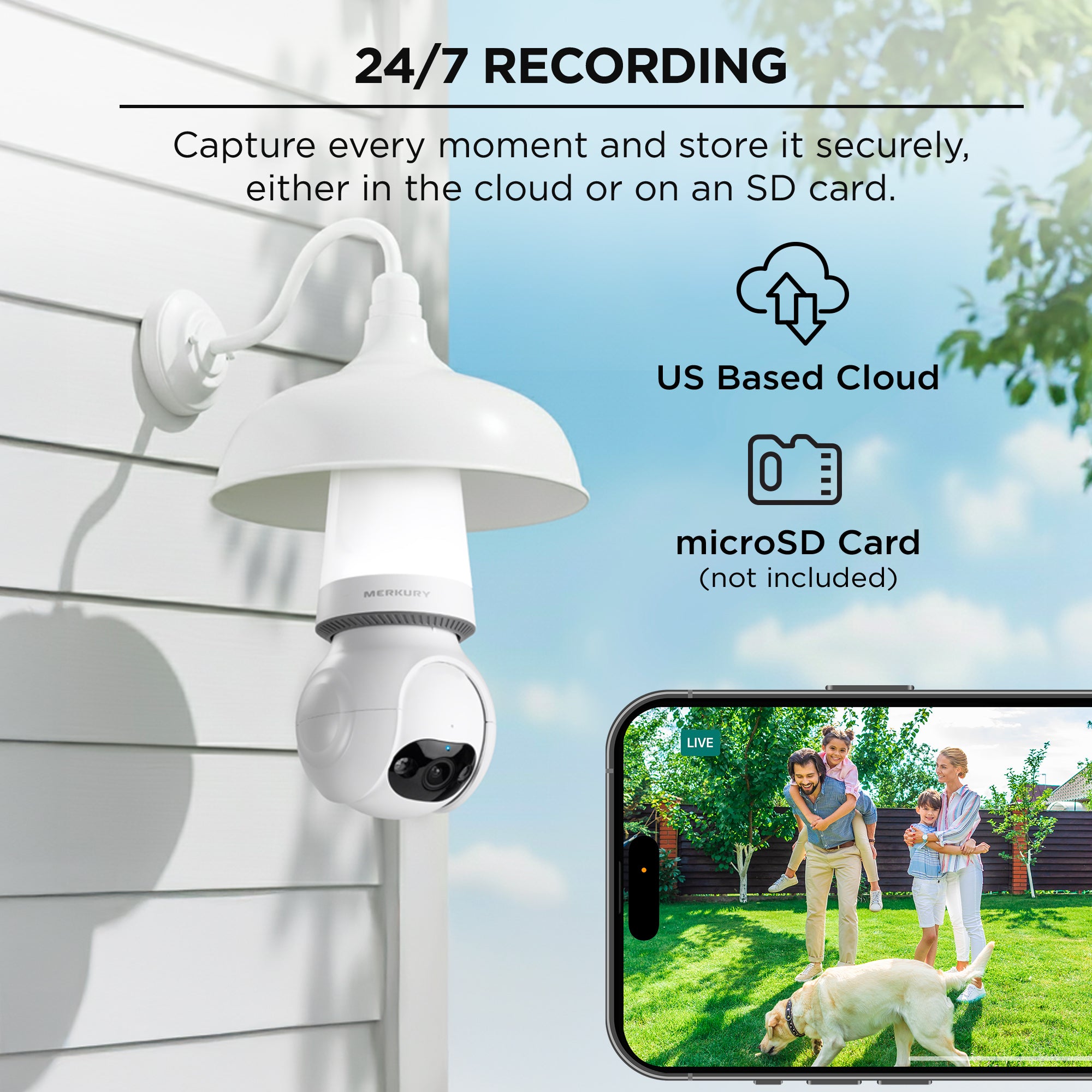 Merkury Smart 2K Light Bulb Security Camera