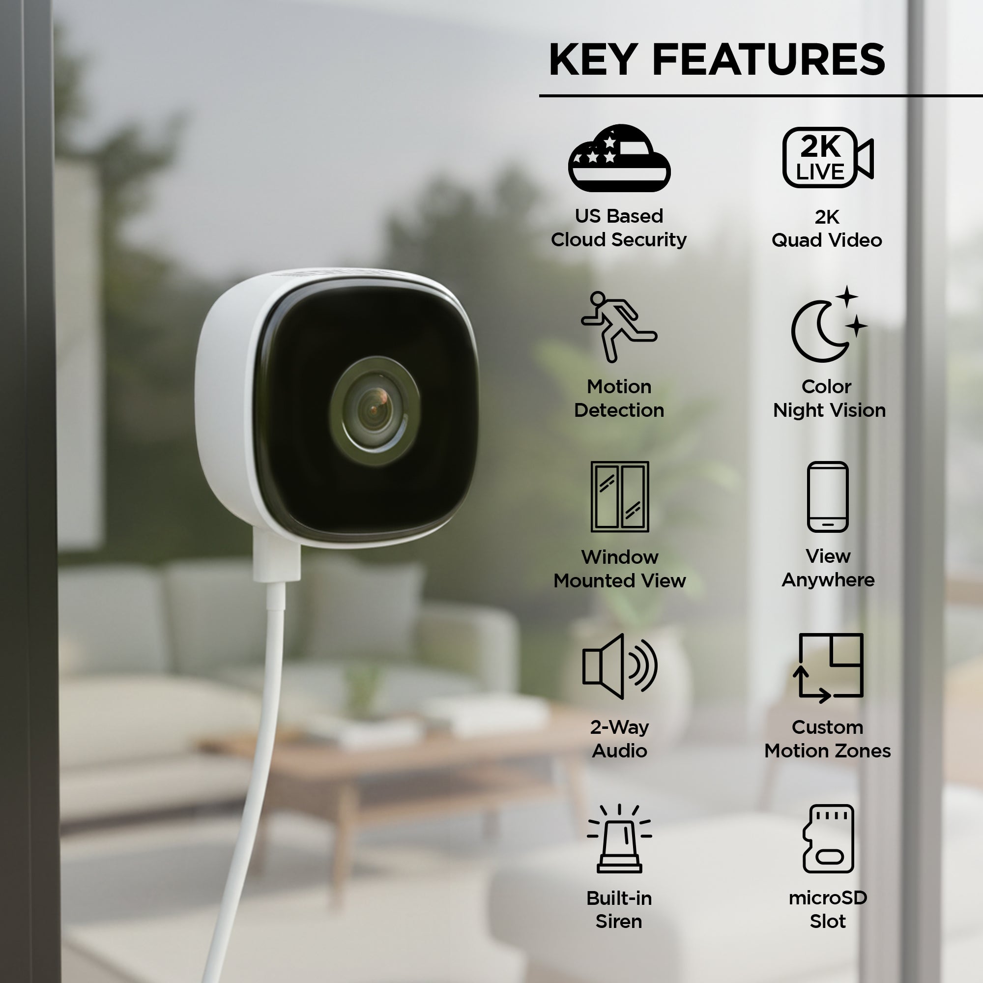 Smart 2K window camera – Merkury Smart