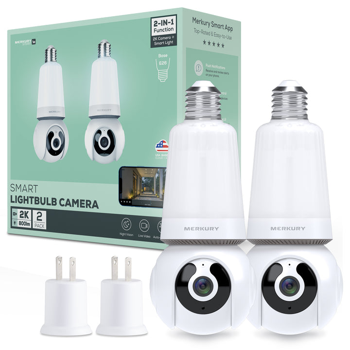 Merkury Smart 2K Bulb Camera (2-Pack)