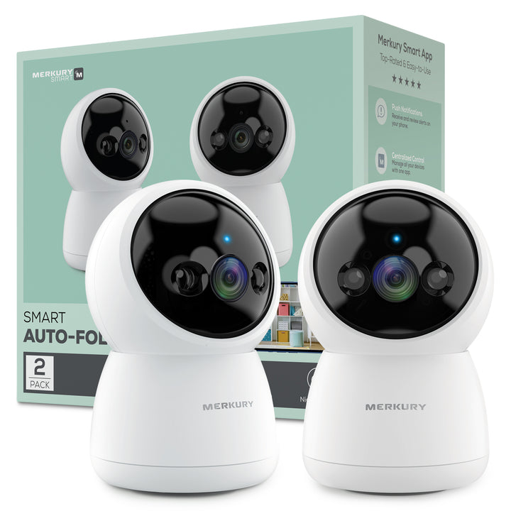 Merkury Smart 2K Auto-Follow Camera (2-Pack)