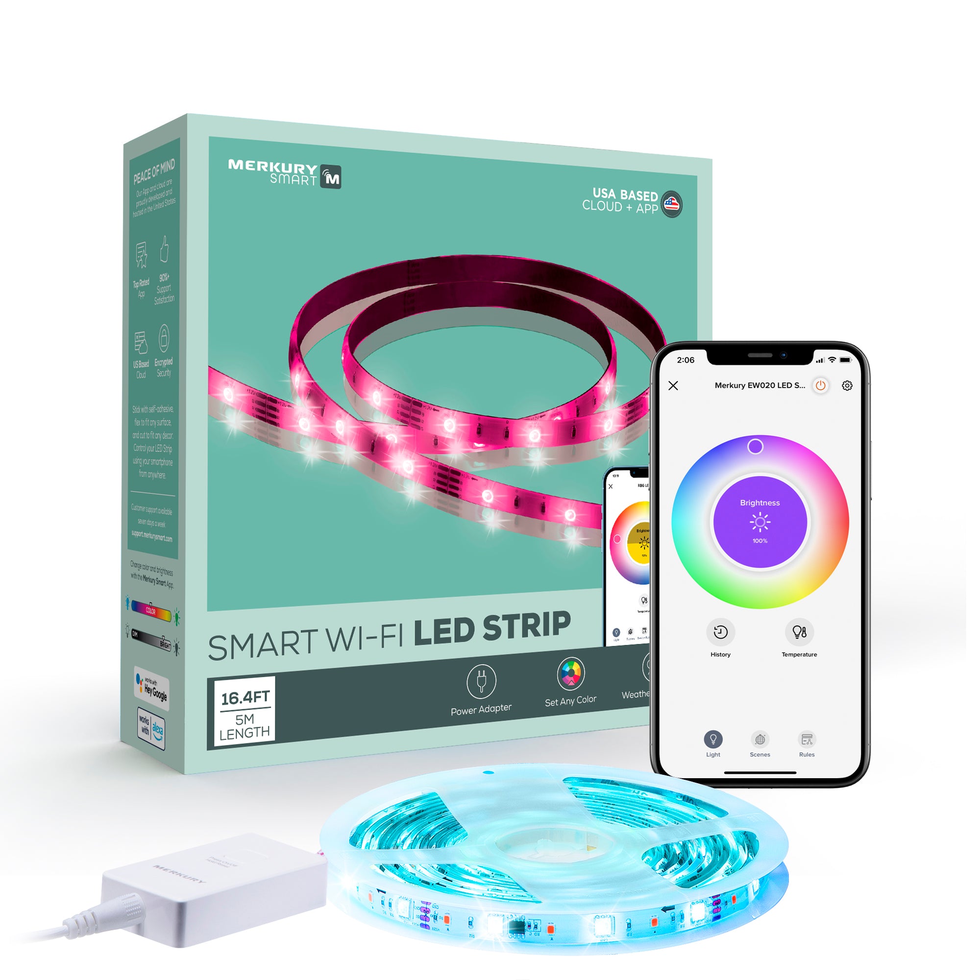 Smart Strip Lights: Customizable Colors, Voice Control | Merkury ...